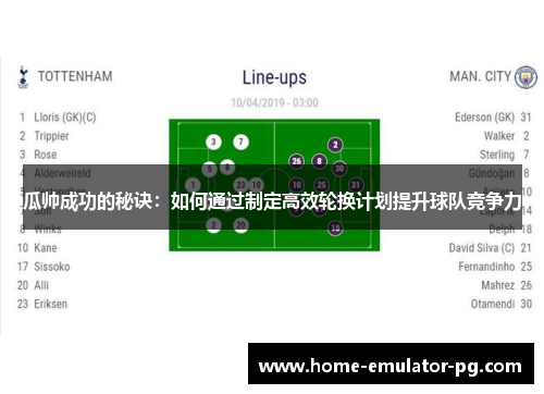 瓜帅成功的秘诀：如何通过制定高效轮换计划提升球队竞争力