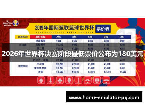 2026年世界杯决赛阶段最低票价公布为180美元 2026年世界杯决赛阶段最低票价公布为180美元